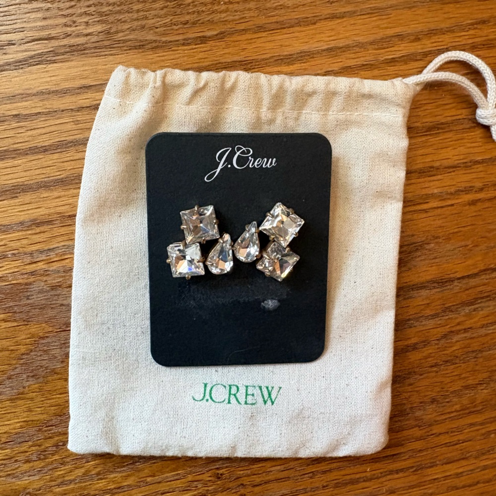 J.Crew Statement Crystal Stud Earrings - image 1